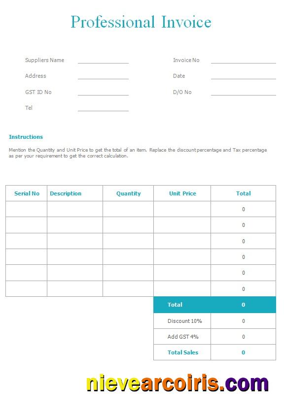 Free Professional Invoice